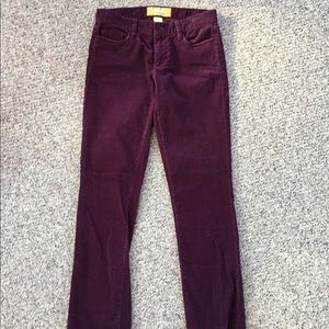 Jcrew factory plum cords matchstick size 27s
